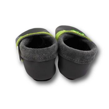 Krabbelschuhe Krokodil auf grau
